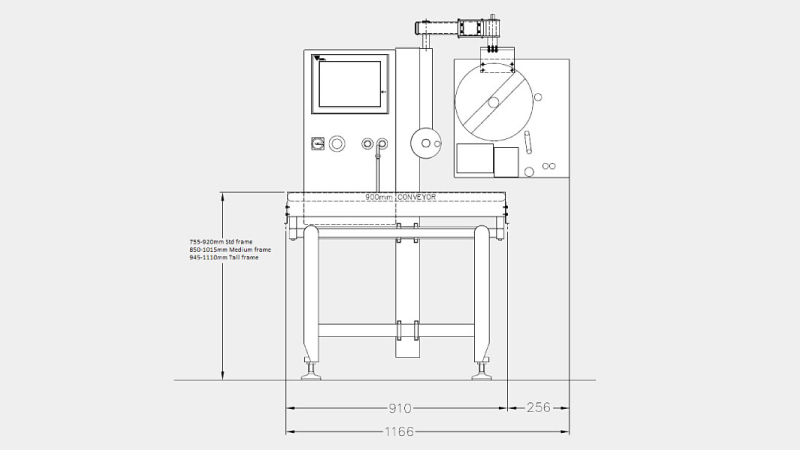 Altura de armazónPara response a las líneas de producción de varias alturas, tenemos dos opcios de alturas de armazones。Con la armazón de altura estándar，可能是在755-920mm之间的altura de banda transportadora的rango。Con la opción de armazón alta, ofrece un rango de altura de banda transportadora de 920-1085毫米。